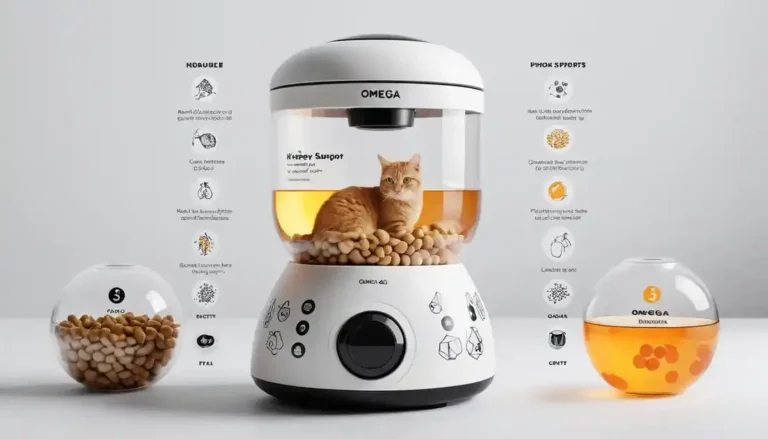 Best Diets for Cats with Kidney Disease: A Vet‑Backed Guide A pet feeder with a clear container, filled with Best Diets for Cats with Kidney Disease.