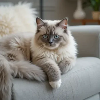 Top 10 Cat Breeds That Don't Scratch Furniture 1 Calm cat breed relaxing on furniture without scratching.