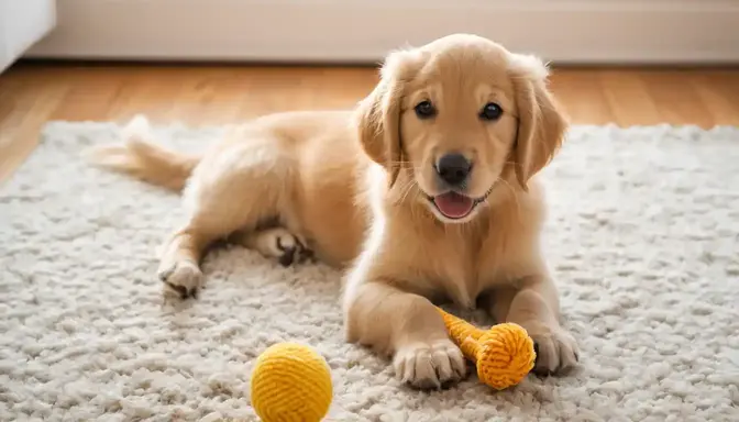 A happy puppy learning gentle mouthing control