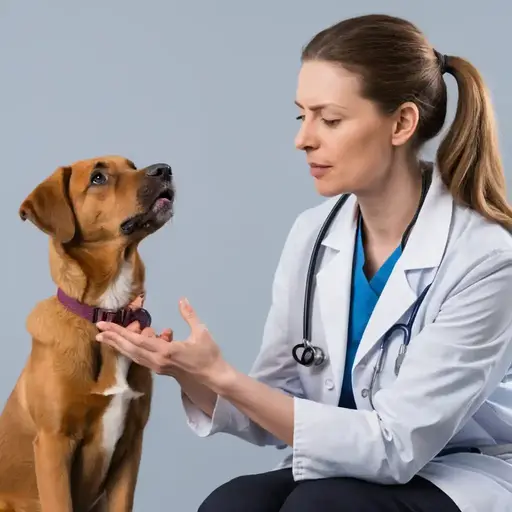 A veterinarian demonstrates the "freeze hand" technique to stop mouthing.