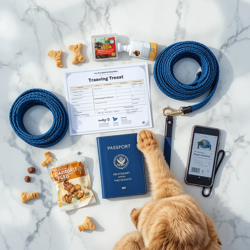 Pet Cabin Travel Airline Rules: Your Complete Guide 2 A cat's paw rests on a passport, surrounded by travel supplies
