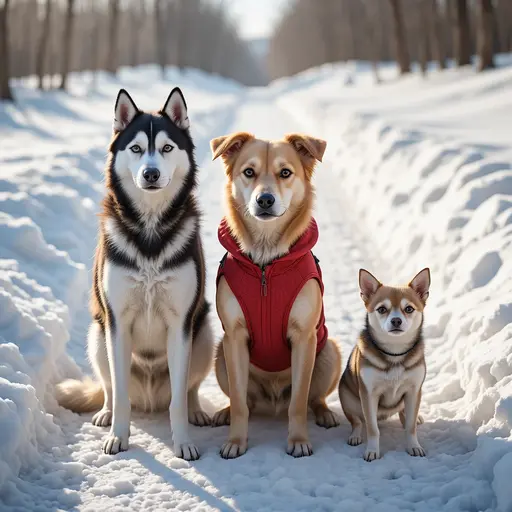 Pet Winter Exercise Adaptations: Complete Safety Guide 3 Different dog breeds winter exercise gear for pet winter exercise adaptations by breed