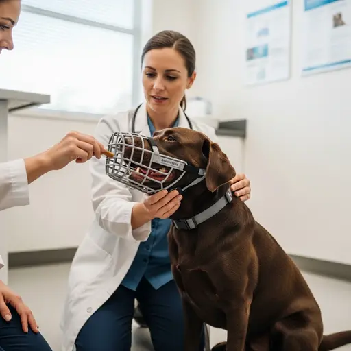 Positive muzzle training for managing dog aggression issues safely