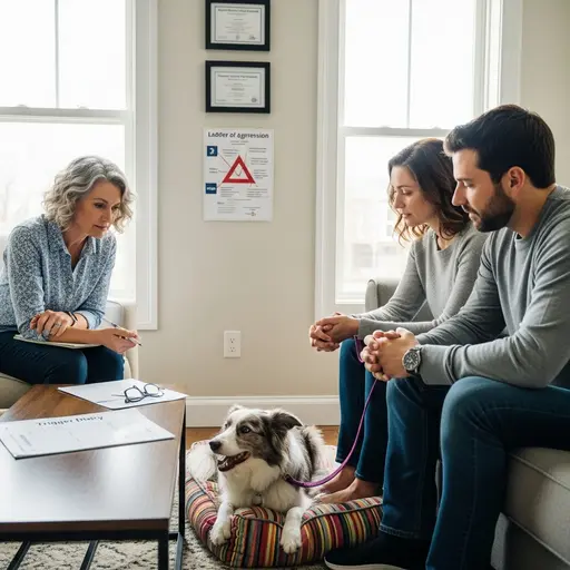 Professional behaviorist consultation for serious dog aggression issues