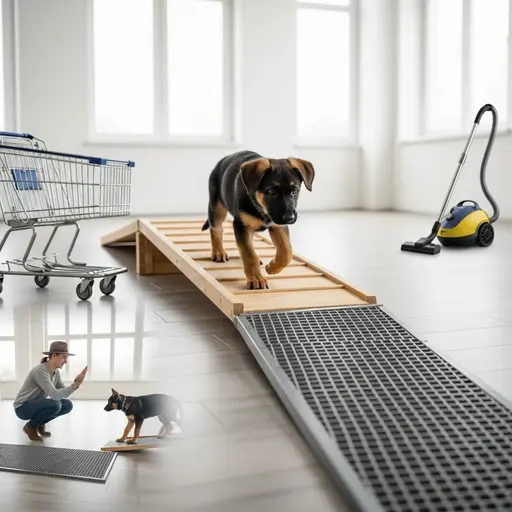 German shepherd puppy completing socialization checklist items for comprehensive puppy socialization steps