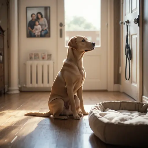 Pet Behavior Change Causes: A Complete Guide 2 Anxious Labrador retriever showing separation anxiety for pet behavior change causes