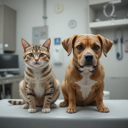 Cat and dog showing symptoms of thiamine deficiency neurological problems