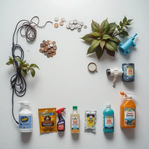 Common household hazards for pets including toxic plants, exposed wires, and small objects