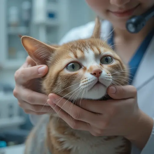 Deadly Cat Fungus Approaching US: What Owners Must Know 1 Close-up of a veterinarian examining a cat with a skin lesion to diagnose feline sporotrichosis.